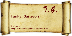 Tanka Gerzson névjegykártya
